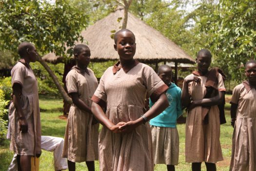 Group of african school girls in uniform